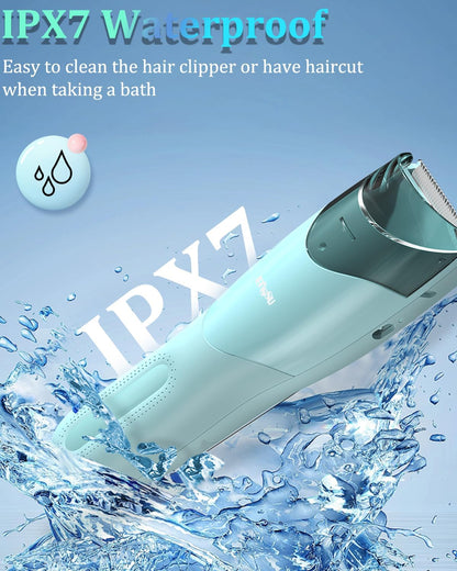ENSSU Vacuum Hair Clippers for Kids, Rechargeable Vacuum Hair Cutter with 2 Modes for Children/Infant/Men, Waterproof Baby Hair Clippers Trimmers Cordless Haircut Kit in Large Hairs Storage Space