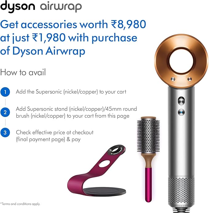 Dyson Supersonic Hair Dryer In Nickel/Copper, 1380 Watts