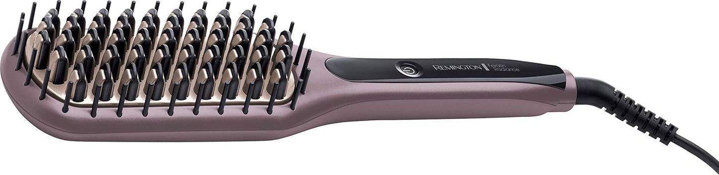 Remington Keratin Radiance Sleek And Smooth Heated Brush RECB 7401, Brown