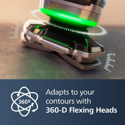 Philips Norelco 9500 Rechargeable Wet & Dry Electric Shaver with Quick Clean, Travel Case, Pop up Trimmer, S9985/84, Black