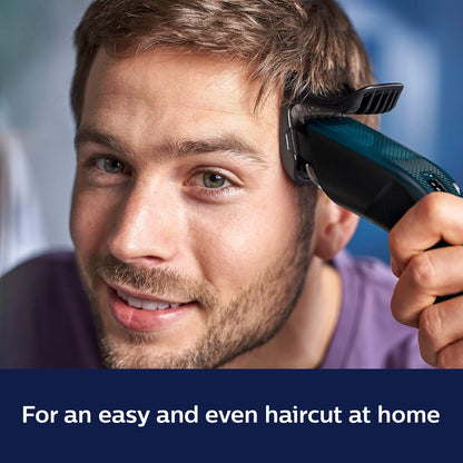 Philips Hair Clipper (Corded) With 13 Length Settings, 41 mm Wide Cutter, Stainless Steel Blades And Trim-n-Flow Technology (Blue)