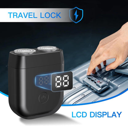 ENSSU Mini Electric Shaver for Men, Portable Cordless Razor, USB-C Rechargeable, IPX7 Waterproof, Travel Shaver with Battery Indicator, Easy to Clean