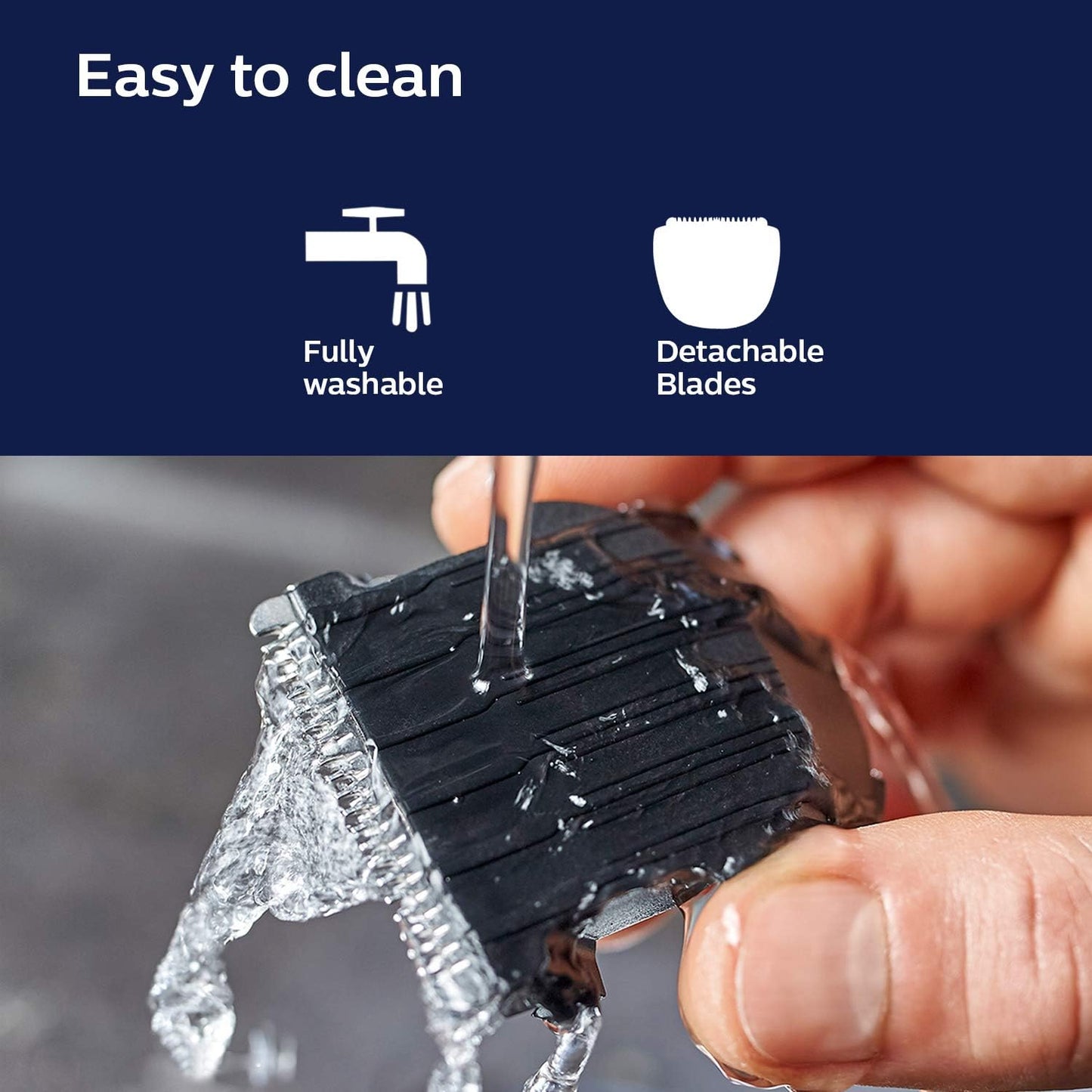 Philips Hair Clipper (Corded) With 13 Length Settings, 41 mm Wide Cutter, Stainless Steel Blades And Trim-n-Flow Technology (Blue)