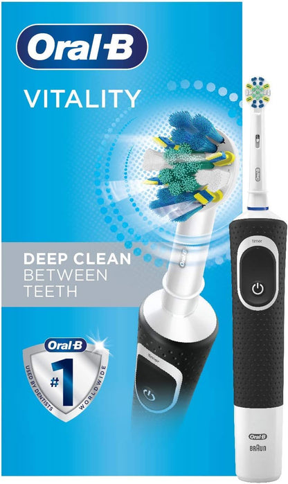Oral-B Vitality FlossAction Electric Toothbrush with Replacement Brush Head, Black