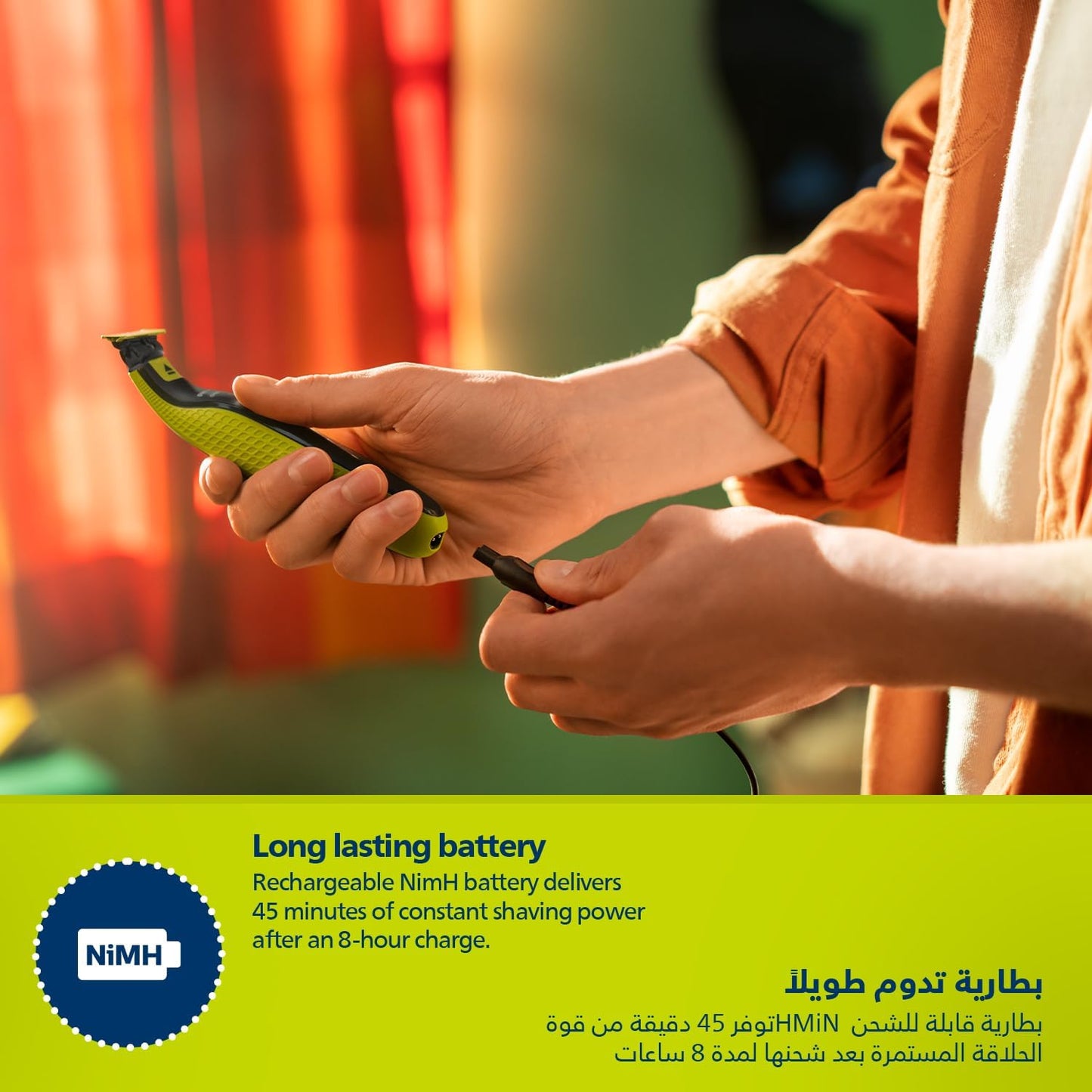 Philips OneBlade QP2724/20 | Trim, Edge & Shave Any Length of Hair| 5-in-1 Adjustable Comb, Dual-Sided Blade | 45min Cordless Use, USB Charging