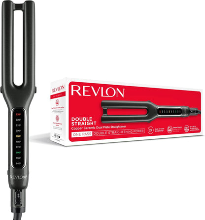 Revlon Double Straight (Dual Plate Design, Advanced Copper Ceramic Technology, LED Display, Smart Heat Memory System, 10 Heat Settings up to 235°C) RVST2204UK