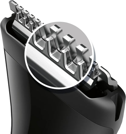 Philips Multigroom Series 1000 Ultra Precise Beard Styler, DualCut Precision Trimmer, Detail Shaver Attachment, Fully Washable, AA Battery, 3 Precision Combs – MG1100/16