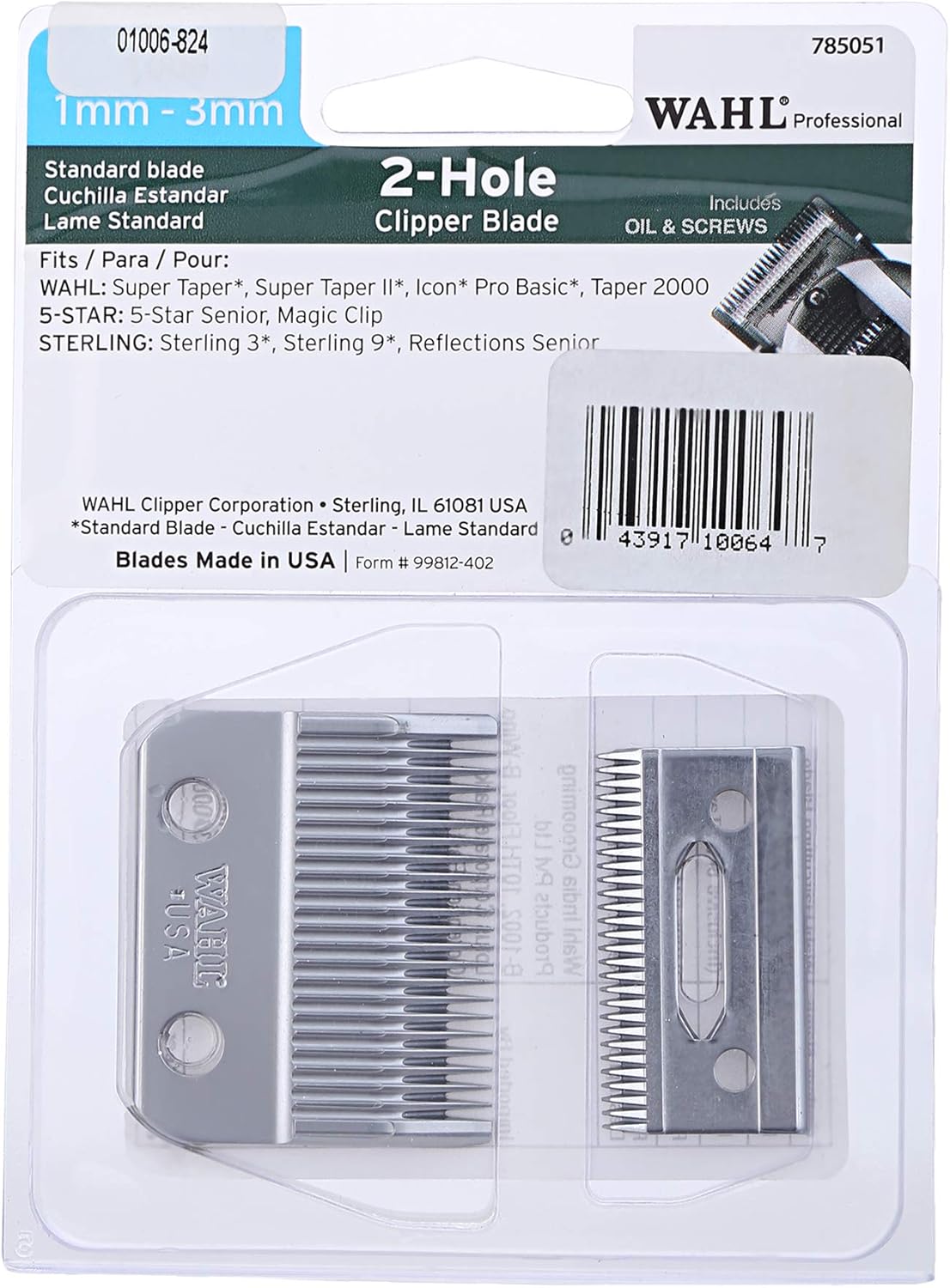 WAHL Professional 2-Hole Clipper Blade 1006 for Men - 1 Pc