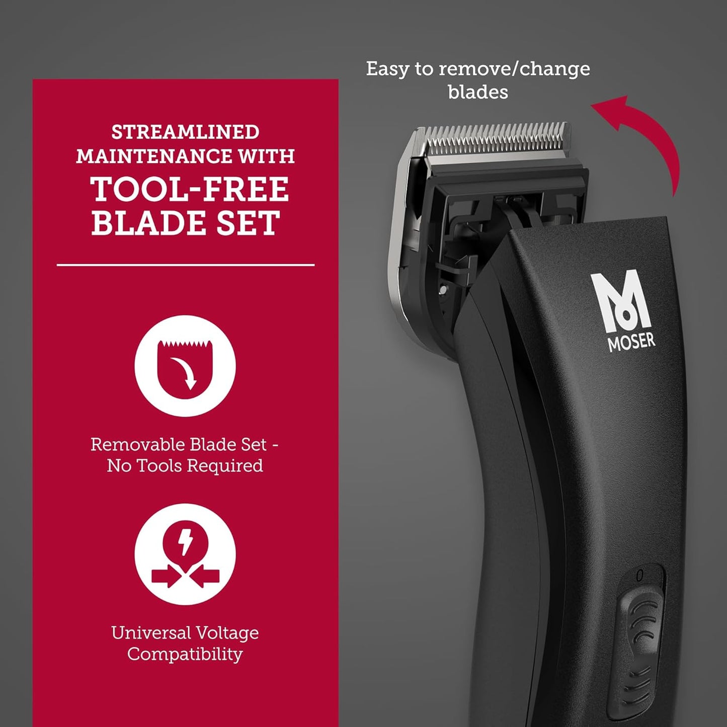 Moser NEO Professional Cordless Hair Clipper for Men (Made in Germany) | Magic Blade Technology | 90-Min Operation Time | Quick Charge with LED Charging Indicator (1886-0151)