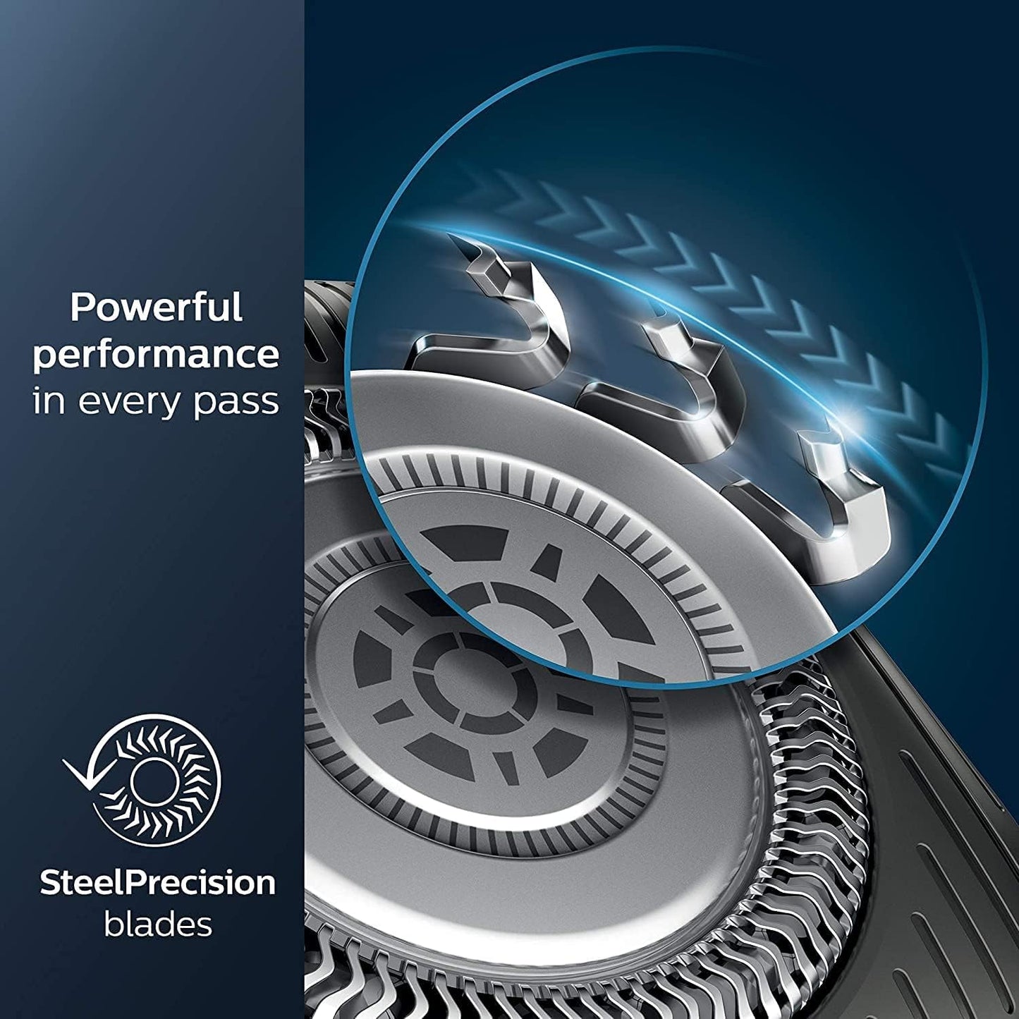 PHILIPS Shaver Series 5000 with Advanced SkinIQ, Wet & Dry Men's Electric Shaver with Integrated Pop-up Trimmer, 60 mins Run Time - S5588/30, Deep Black, [comes with UK Plug]