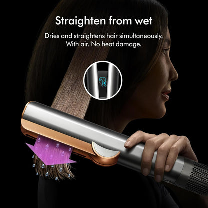 Dyson Airstrait™ HT01 Hair Straightener – Wet to Dry Styling Without Heat Damage | Strawberry Bronze & Blush Pink | For All Hair Types | LCD Display & Auto-Pause Feature