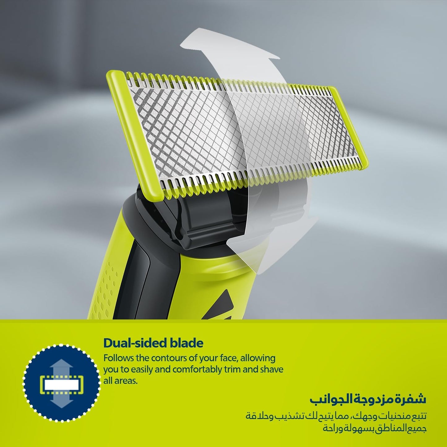 Philips OneBlade QP2724/10 | Trim, Edge & Shave Any Length of Hair | 3 Stubble Combs, Dual-Sided Blade | Wet & Dry Use, 45min Cordless Use