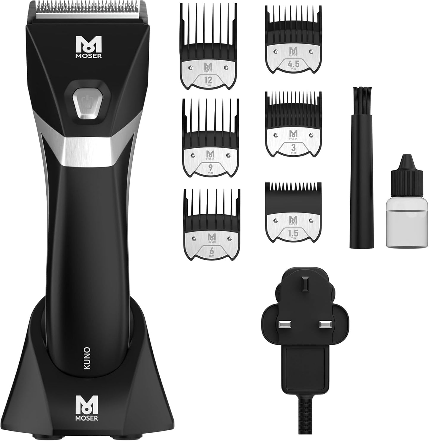 Moser Kuno Professional Cordless Clipper for Men (Made in Germany) | Universal Magic Blade with Powerful Brushless Motor | Durable Li-Ion Battery | Removable Blade (1887-0150)