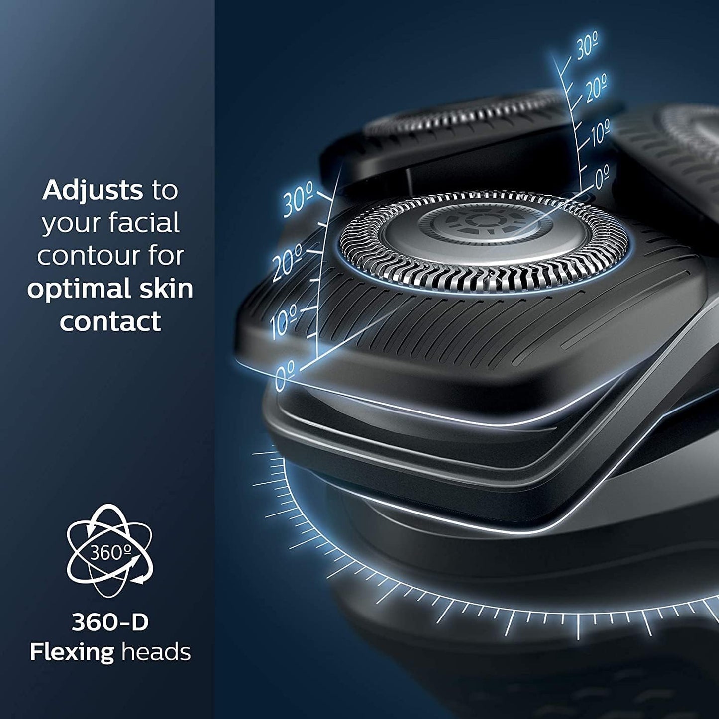 PHILIPS Shaver Series 5000 with Advanced SkinIQ, Wet & Dry Men's Electric Shaver with Integrated Pop-up Trimmer, 60 mins Run Time - S5588/30, Deep Black, [comes with UK Plug]