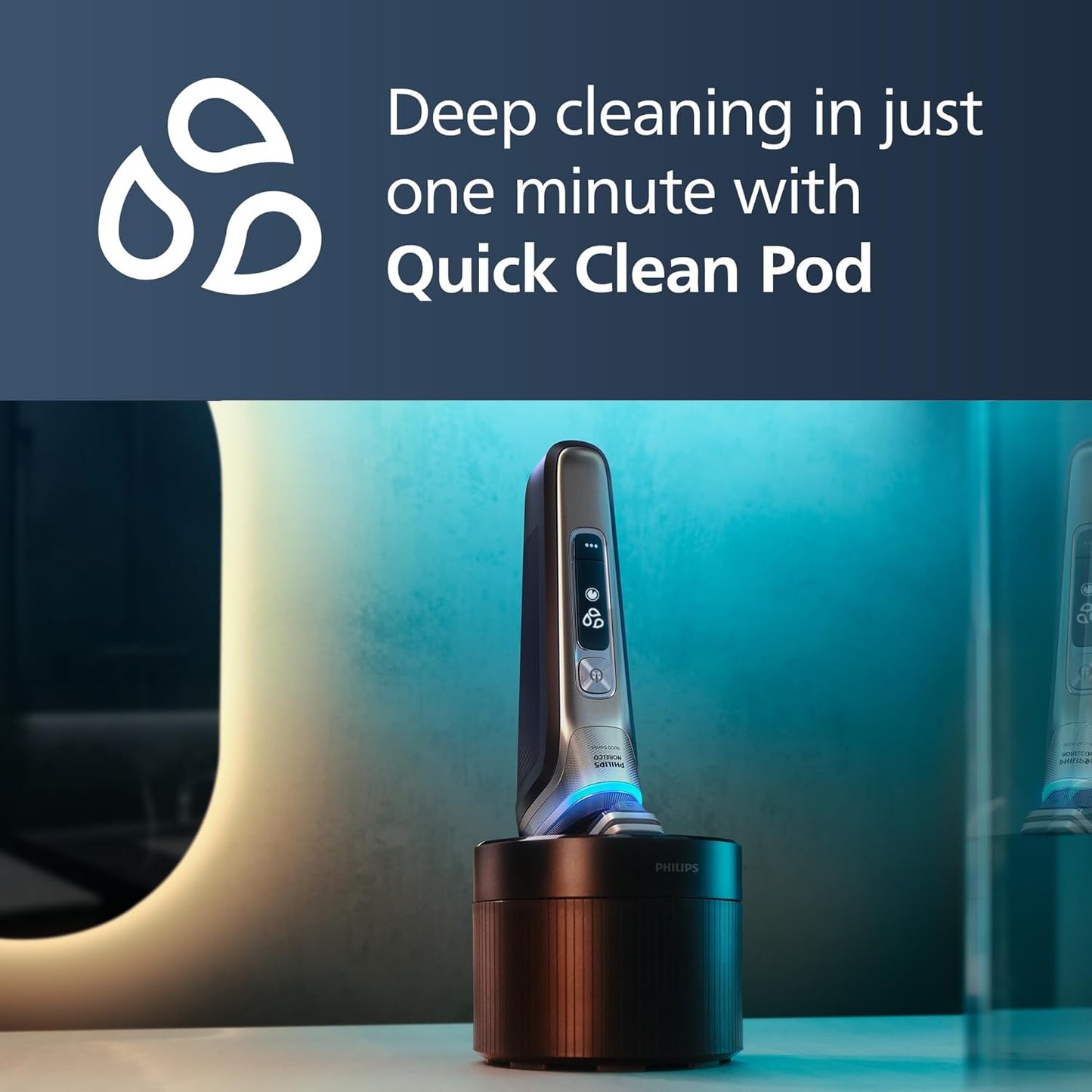 Philips Norelco 9500 Rechargeable Wet & Dry Electric Shaver with Quick Clean, Travel Case, Pop up Trimmer, S9985/84, Black