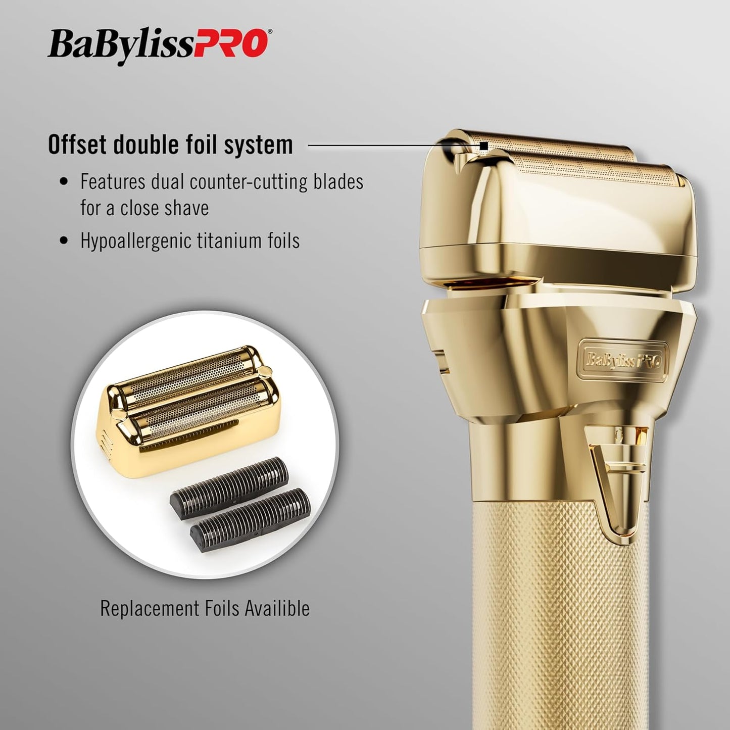 BaBylissPRO FXONE GOLDFX All Metal Double Foil Shaver