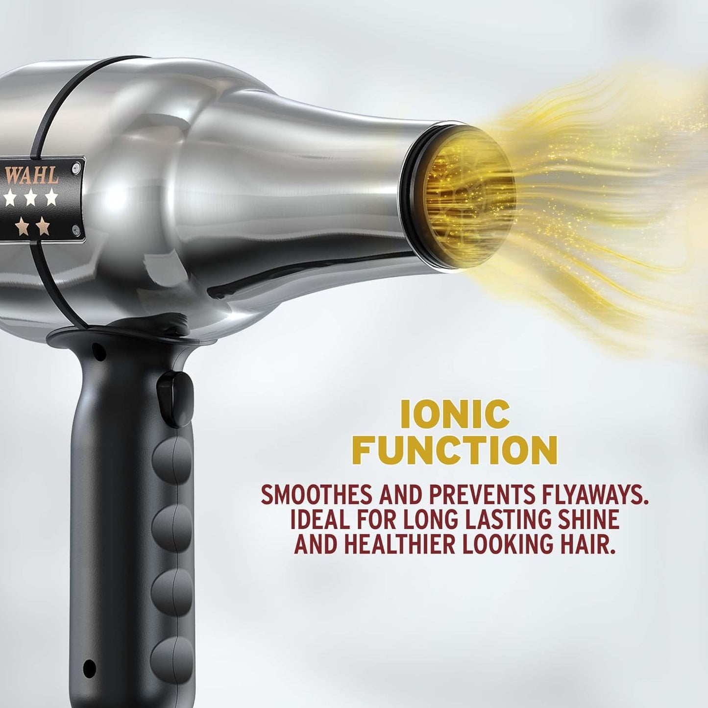 WAHL Barber Dryer, Professional Hair Dryers, Pro Styling Tools, Powerful 2200-Watts, Cool Shot Button, 3 Heat&2 Speed Settings, 2 Concentrator Nozzles, 3M Cable, Hanging Loop for Easy Storage, Silver