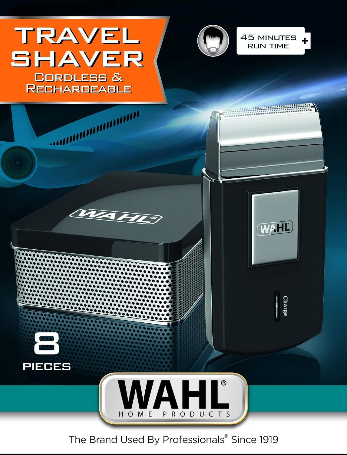 WAHL 3615-1027 Travel Shaver, Black