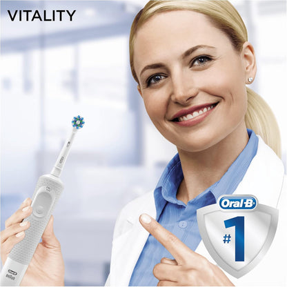 Oral-B Vitality 100 Electric Rechargeable Toothbrush, White (With Uae 3 Pin Plug)