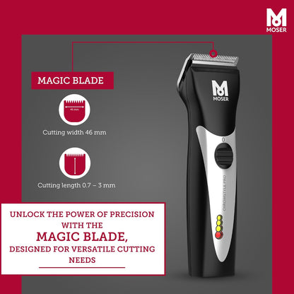 Moser ChromStyle Professional Cordless Hair Clipper (Made in Germany) | 90 Min Operation and 60min Quick Charge | Adjustable Cutting Length | Quick Change Blade (1871-0181)