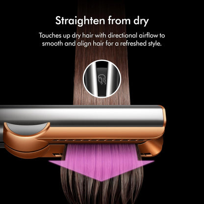 Dyson Airstrait™ HT01 Hair Straightener – Wet to Dry Styling Without Heat Damage | Strawberry Bronze & Blush Pink | For All Hair Types | LCD Display & Auto-Pause Feature