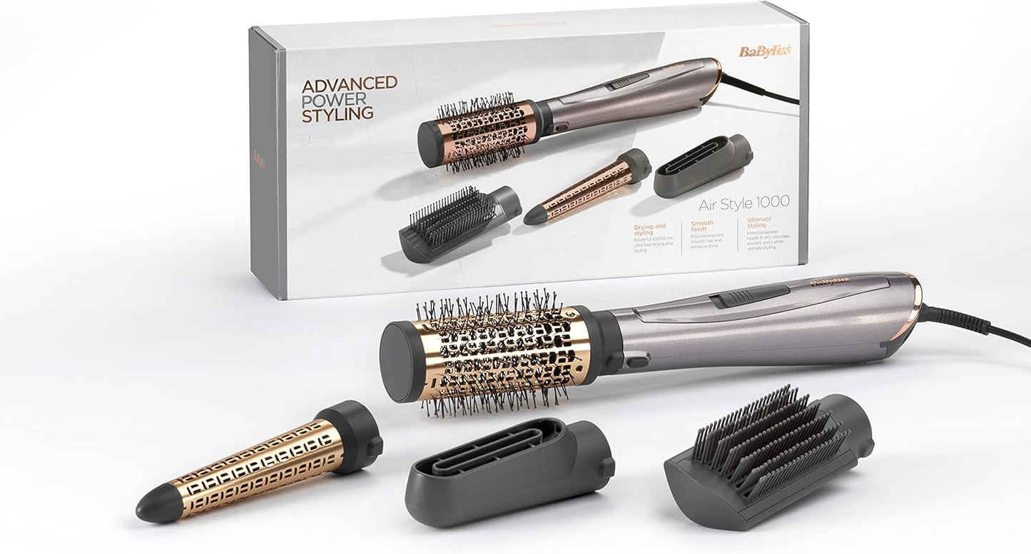 BaByliss Hair Styler 1000, 1000W Power with Adjustable Heat Settings, Tourmaline Ceramic Technology with Compact, Salon-quality Results & User-friendly Operation, AS136SDE (Purple)