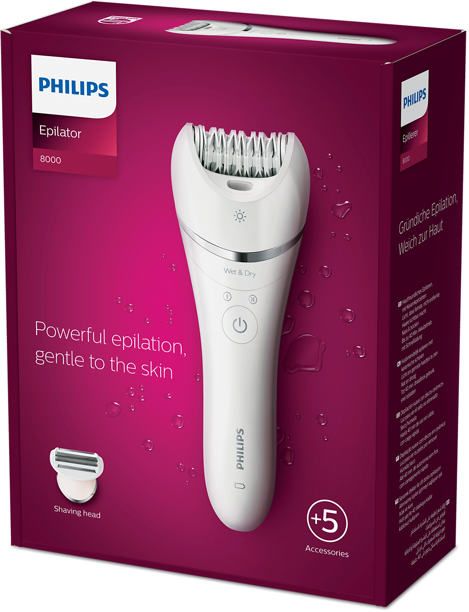 PHILIPS Epilator Series 8000 Wet & Dry epilator BRE710