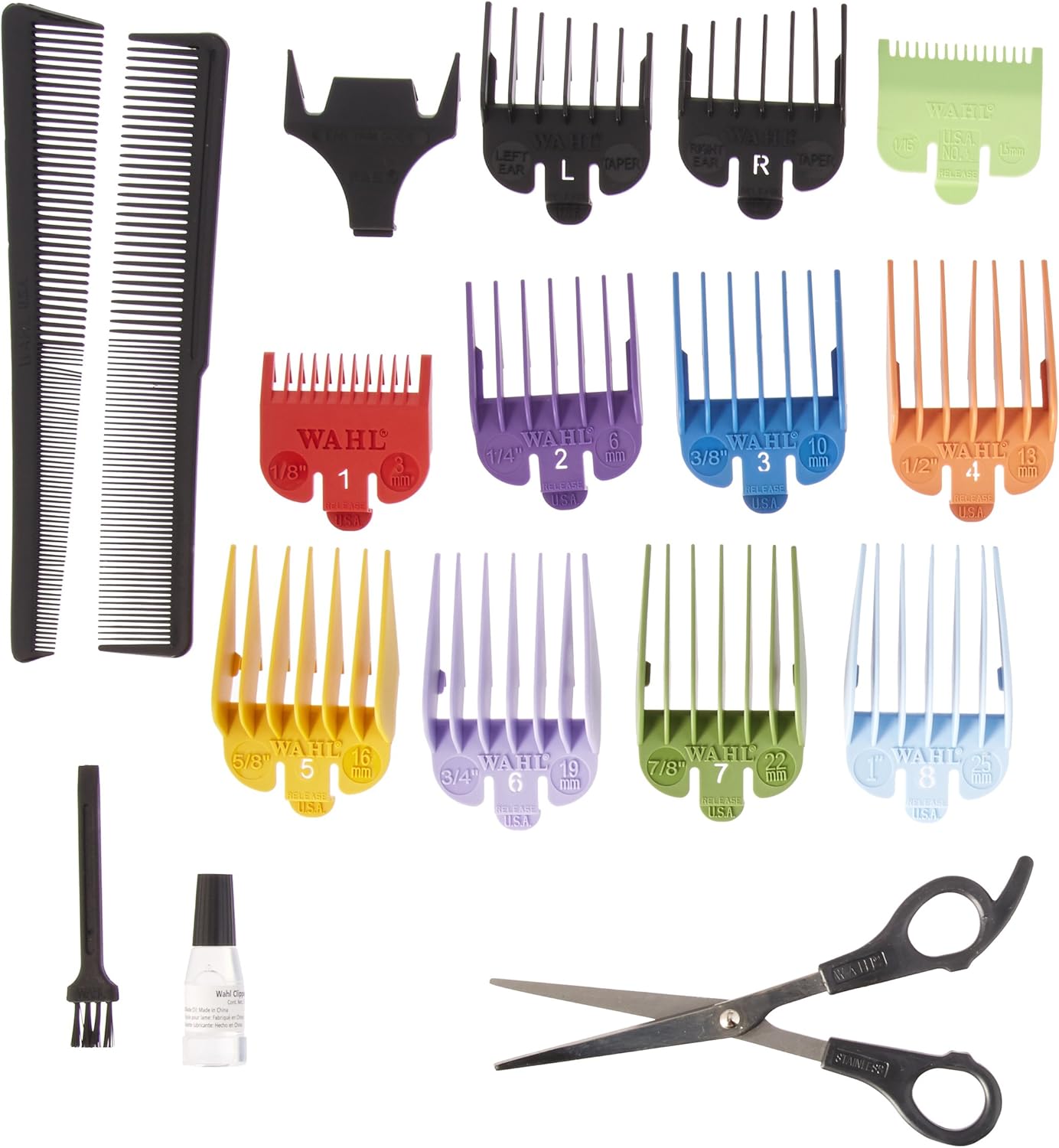 Wahl 79400 Color Coded Pro 20 Piece Haircutting Kit, 220 Volts