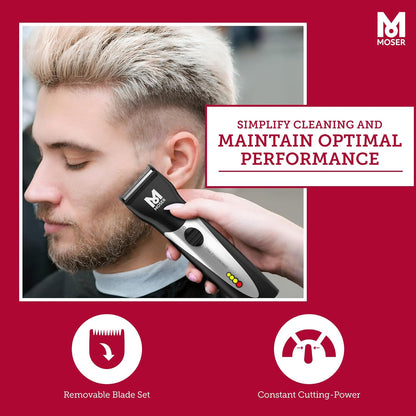 Moser ChromStyle Professional Cordless Hair Clipper (Made in Germany) | 90 Min Operation and 60min Quick Charge | Adjustable Cutting Length | Quick Change Blade (1871-0181)