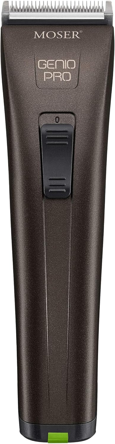 Moser Genio Pro Cordless Hair Clipper for Men (Made in Germany) | Magic Blade with 0.7-3mm Length Adjustment | 75 Min Run Time per Battery | LED Battery Indicator (1874-0150)