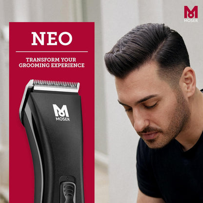 Moser NEO Professional Cordless Hair Clipper for Men (Made in Germany) | Magic Blade Technology | 90-Min Operation Time | Quick Charge with LED Charging Indicator (1886-0151)