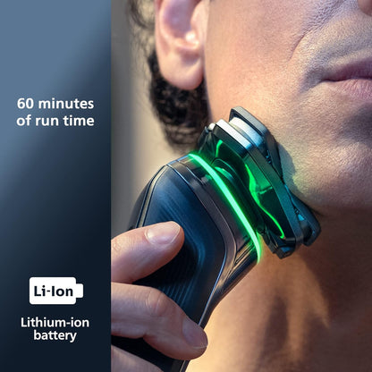 Philips Norelco 9500 Rechargeable Wet & Dry Electric Shaver with Quick Clean, Travel Case, Pop up Trimmer, S9985/84, Black