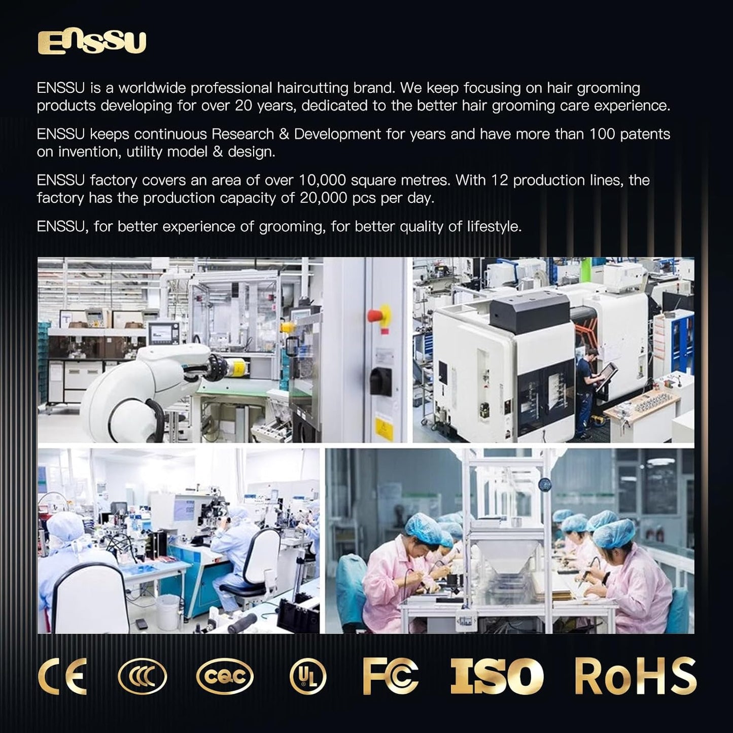 ENSSU Waterproof Cordless Hair Trimmer for Family Use - Adults and Kids - Powerful 6000 RPM Motor, Safe Trimming for Groin, Pubic, and Body Hair with Replaceable BLADELOCK™ Ceramic Blades (White)