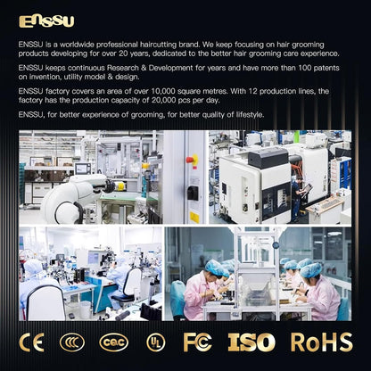 ENSSU Waterproof Cordless Hair Trimmer for Family Use - Adults and Kids - Powerful 6000 RPM Motor, Safe Trimming for Groin, Pubic, and Body Hair with Replaceable BLADELOCK™ Ceramic Blades (White)