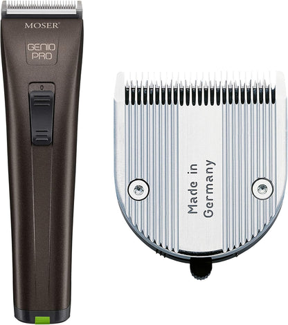 Moser Genio Pro Cordless Hair Clipper for Men (Made in Germany) | Magic Blade with 0.7-3mm Length Adjustment | 75 Min Run Time per Battery | LED Battery Indicator (1874-0150)