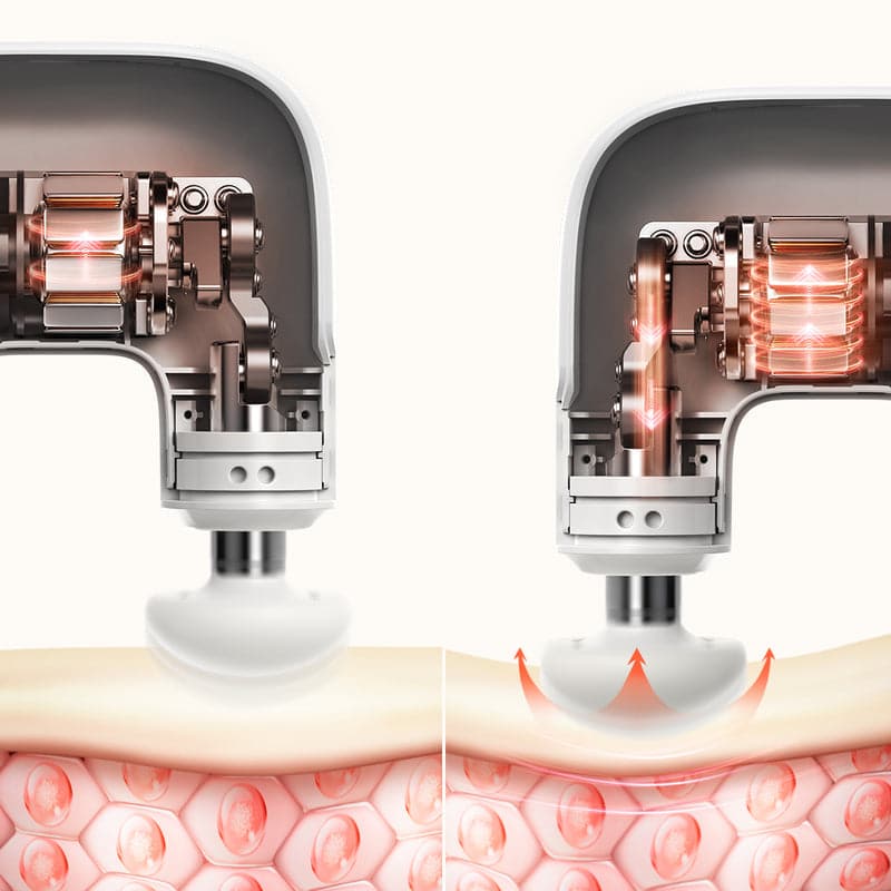 Rotai SX301 Mini Double Head Massage Gun – Portable Deep Tissue Massager with 4 Heads, Quiet Brushless Motor & USB-C Rechargeable Battery