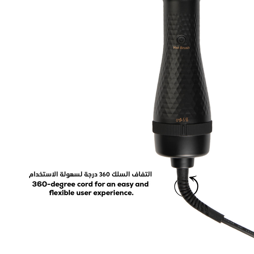 1000W 2-in-1 Ionic Hair Dryer & Styler with Thermal Brush, Hot/Cold Air, 360° Cord, and Protective Bag for Frizz-Free Salon Results