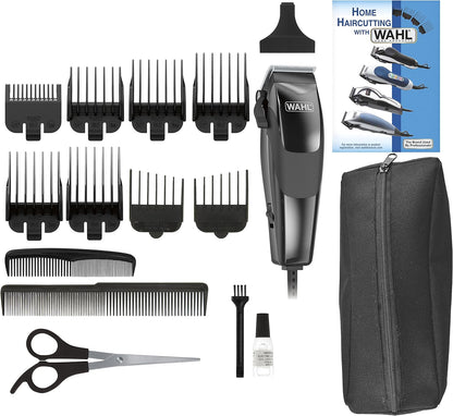 WAHL Sure Cut Clipper Kit, Self-Sharpening Blades, Adjustable Taper Level, corded electric hair clipper, Rechargeable Clipper for men, 8 Guide Combs, Mini trimmer perfect on the go, 79449-200
