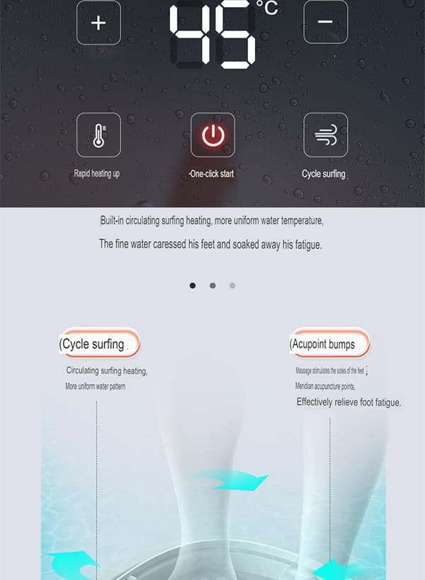 Rotai F01 Foldable Foot Spa Bucket – Portable Heated Foot Bath with Roller Massage & 3-Level Temperature Control