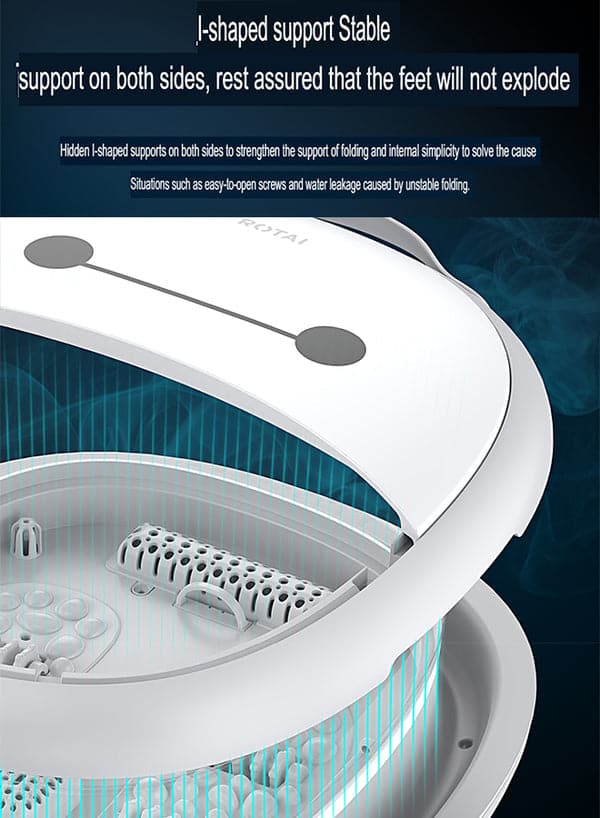 Rotai F01 Foldable Foot Spa Bucket – Portable Heated Foot Bath with Roller Massage & 3-Level Temperature Control