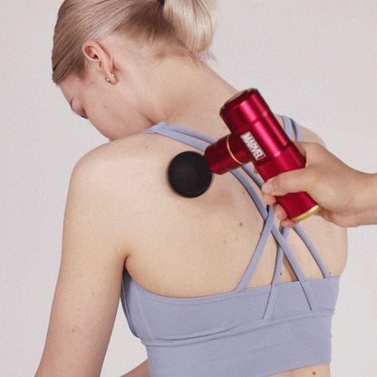 Rotai Iron Man Pocket Massage Gun – Portable Deep Tissue Massager with 4 Speed Settings, 4 Heads, 7-Hour Battery, Quiet Brushless Motor & Travel Pouch