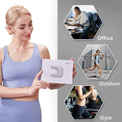 Rotai SX301 Mini Double Head Massage Gun – Portable Deep Tissue Massager with 4 Heads, Quiet Brushless Motor & USB-C Rechargeable Battery