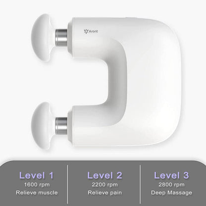 Rotai SX301 Mini Double Head Massage Gun – Portable Deep Tissue Massager with 4 Heads, Quiet Brushless Motor & USB-C Rechargeable Battery