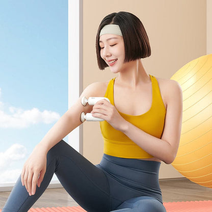 Rotai SX301 Mini Double Head Massage Gun – Portable Deep Tissue Massager with 4 Heads, Quiet Brushless Motor & USB-C Rechargeable Battery