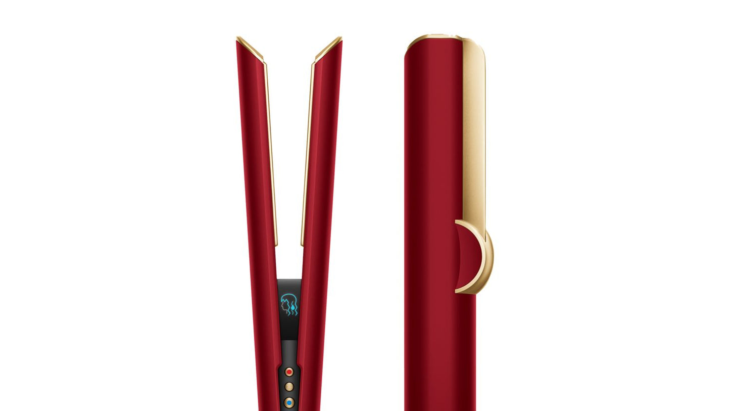 Dyson Airstrait™ HT01 Hair Straightener – Wet to Dry Styling | Red Velvet & Gold | 1600W High-Velocity Airflow | No Heat Plates | For All Hair Types