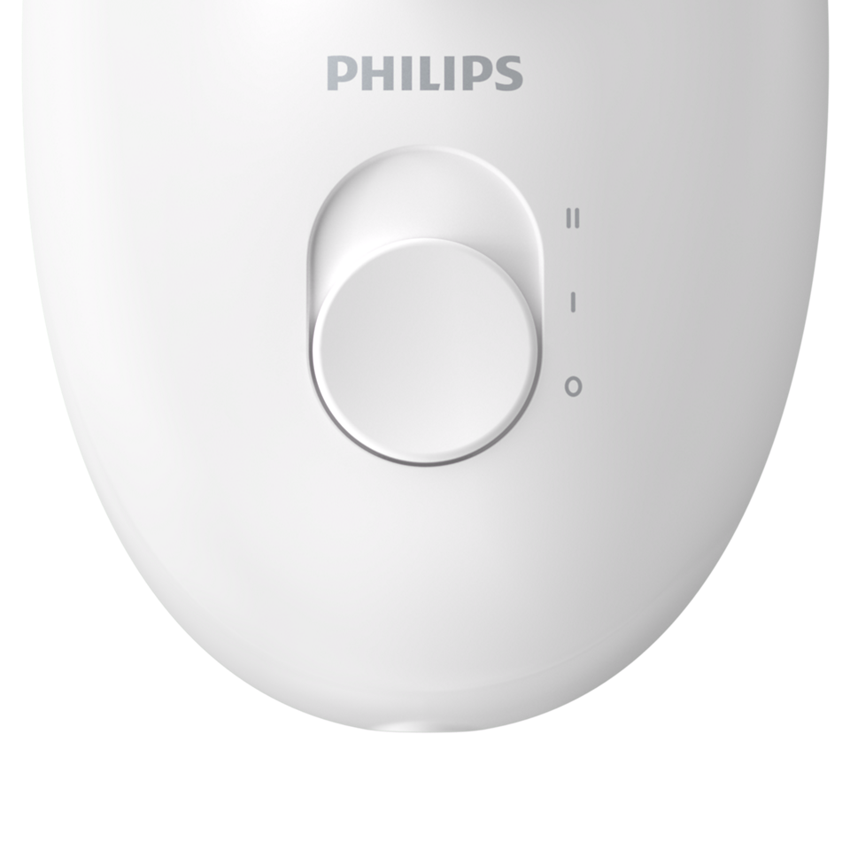 Philips Epilator BRE255 – Efficient Epilation System, 2 Speed Settings, Ergonomic Grip, Opti-Light, Sensitive Cap, and 3 Accessories for Smooth Skin
