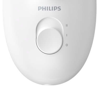 Philips Epilator BRE255 – Efficient Epilation System, 2 Speed Settings, Ergonomic Grip, Opti-Light, Sensitive Cap, and 3 Accessories for Smooth Skin
