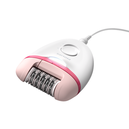 Philips Epilator BRE255 – Efficient Epilation System, 2 Speed Settings, Ergonomic Grip, Opti-Light, Sensitive Cap, and 3 Accessories for Smooth Skin