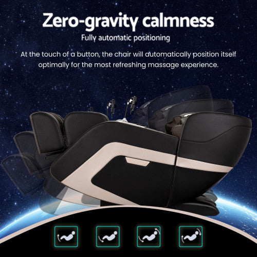 3D L-Track Massage Chair with Bluetooth, Zero Gravity, Heat, 22 Airbags & Foot Rollers – USB & Wall Hugger Design