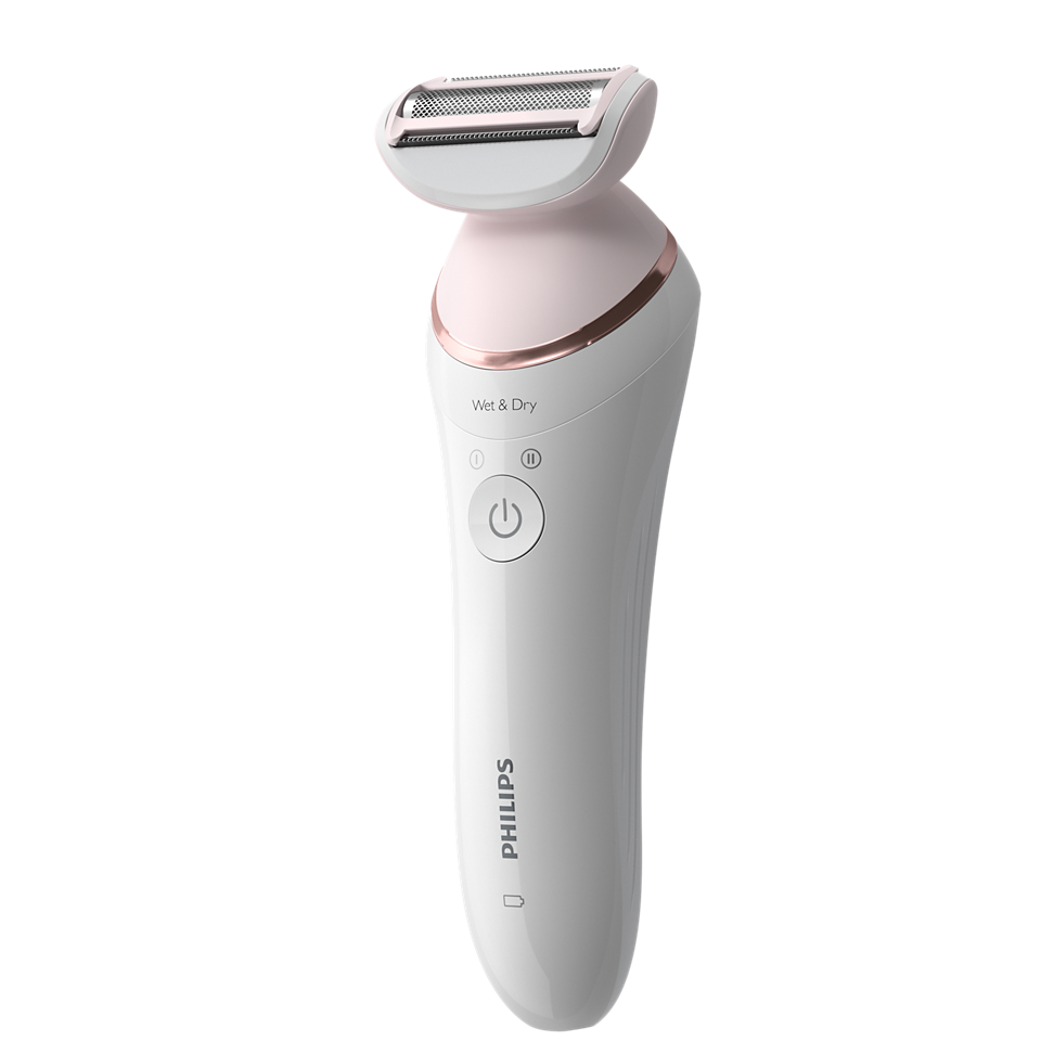 Philips BRE720 Wet & Dry Hair Removal Epilator – 32 Ceramic Tweezers, Double Action, Bikini Trimmer, Shaver & Exfoliator with 8 Attachments & Opti-Light